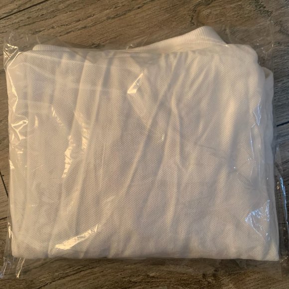 NWT LANDS'‎ END FORM FITTING WOMEN'S MESH POLO SHIRT WHITE MT (MEDIUM TALL) - Picture 9 of 12